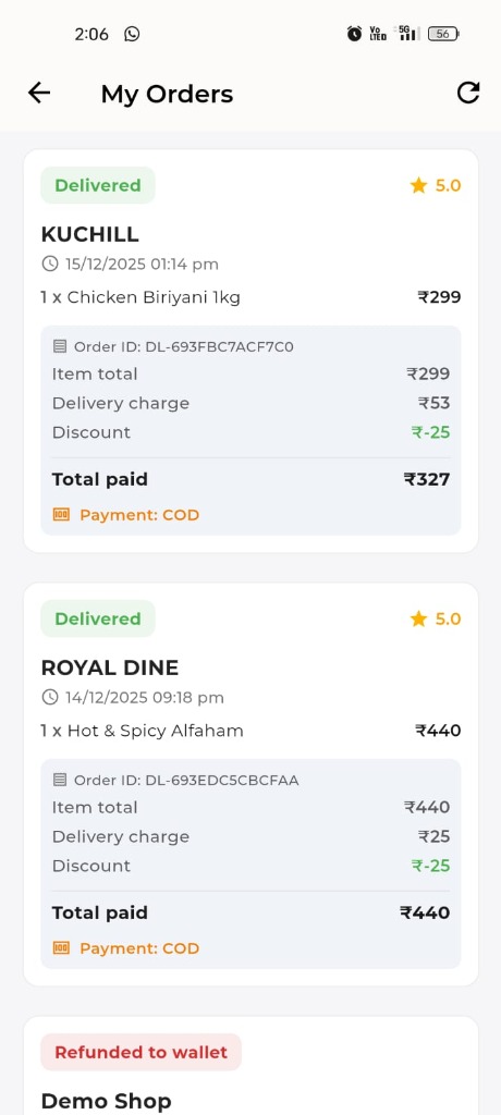 DelishGo Orders Tracking